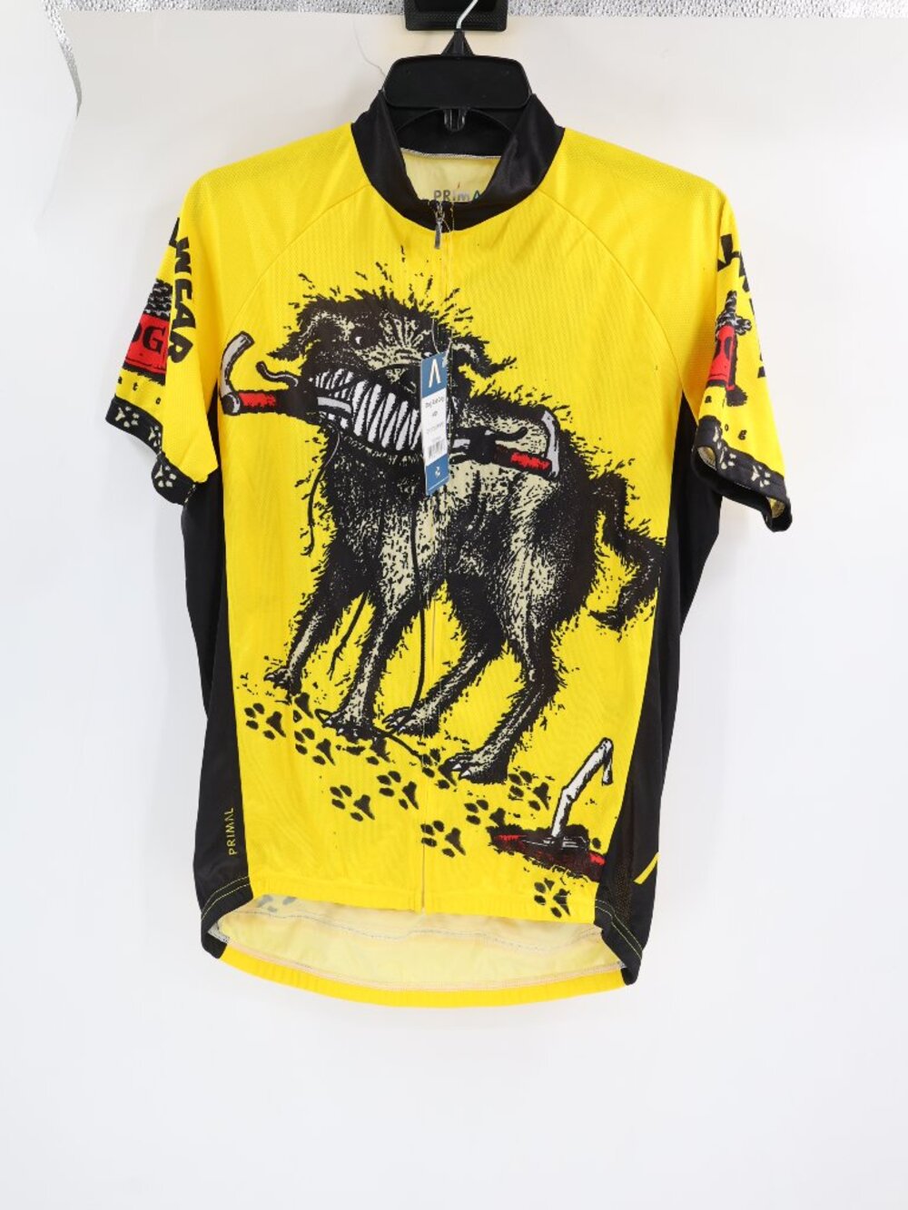 NWT Primal Wear Cycling Jersey Men's Large Dog Eat Cog Graphic Bike Full Zip